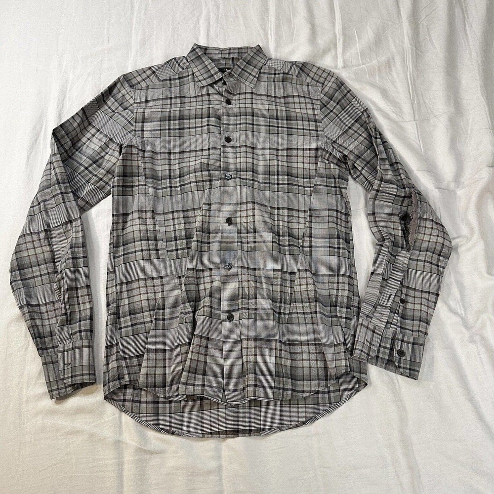 Z zegna ermenegildo zegna Shirt Drop 8 Fit Size 38/15 Men’s Brown ***Flaw Tear**